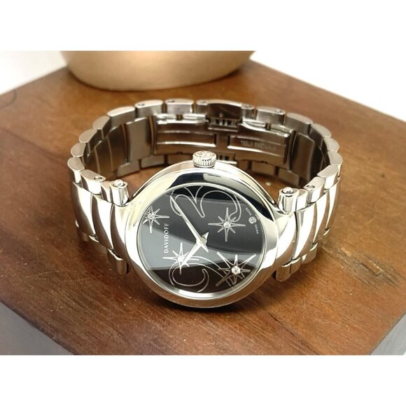 Davidoff Women's Watch 21160 Swiss Quartz Diamond Black Dial Silver Steel 30mm - Picture 7 of 13